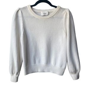 Wilfred Wool Cropped Merino Wool Knit Off White Aritzia Puff Sleeve Sweater